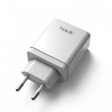 24298 USB зарядка HAVIT HV-UC8802 white, 2,4А