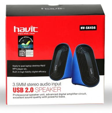 23171 	Акустические колонки HV-SK456 USB, black+blue