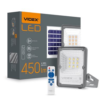 LED прожектор автономный VIDEX 10W 5000K Сенсорный