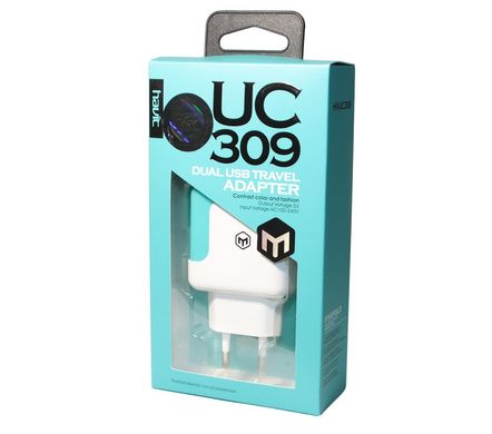 24184 USB зарядка HAVIT HV-UC309, white/blue, 2,1А