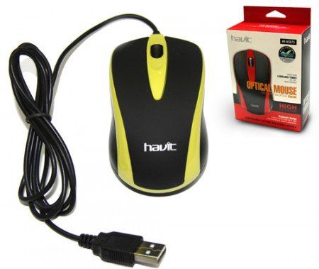 22831 Мышь HAVIT HV-MS675 USB, yellow